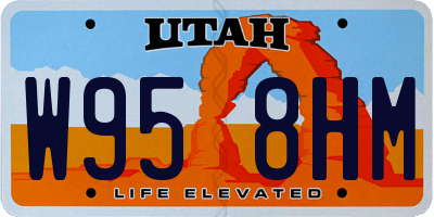 UT license plate W958HM