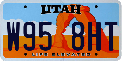UT license plate W958HT