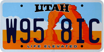 UT license plate W958IC