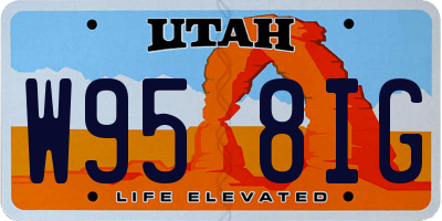 UT license plate W958IG