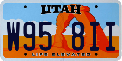 UT license plate W958II
