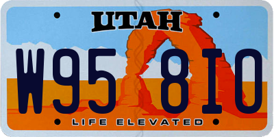 UT license plate W958IO