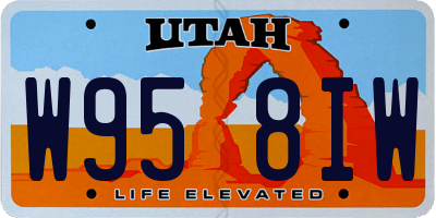 UT license plate W958IW