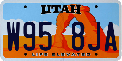UT license plate W958JA