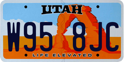 UT license plate W958JC