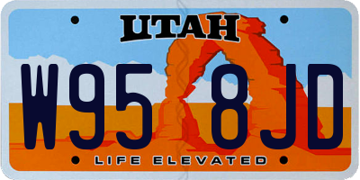 UT license plate W958JD