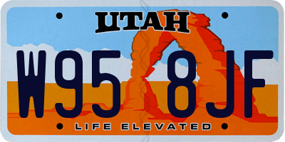 UT license plate W958JF