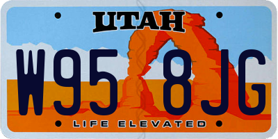 UT license plate W958JG