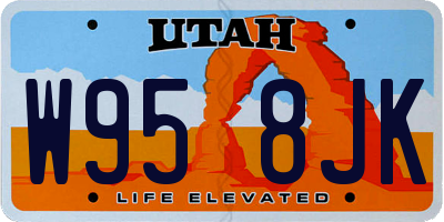UT license plate W958JK