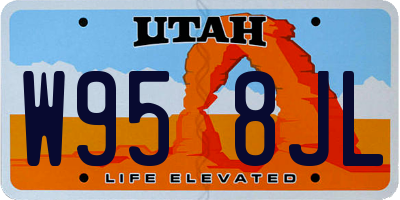 UT license plate W958JL