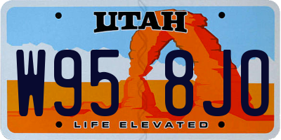 UT license plate W958JO