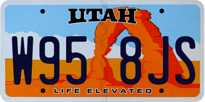 UT license plate W958JS