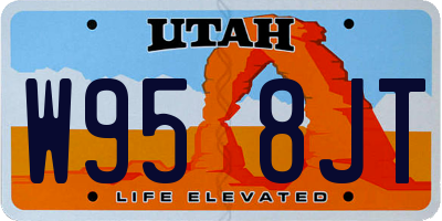 UT license plate W958JT