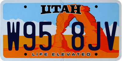 UT license plate W958JV