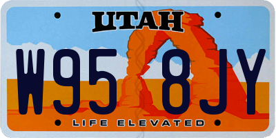 UT license plate W958JY