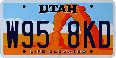 UT license plate W958KD