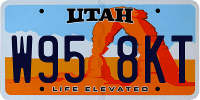 UT license plate W958KT