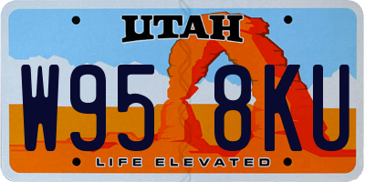 UT license plate W958KU