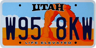 UT license plate W958KW