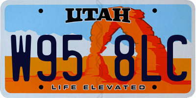 UT license plate W958LC