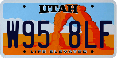 UT license plate W958LF
