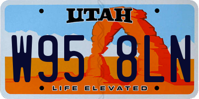 UT license plate W958LN
