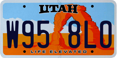 UT license plate W958LO