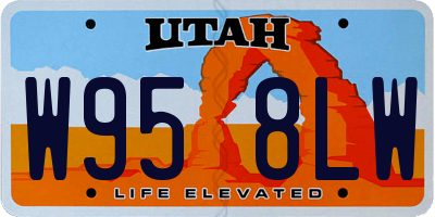 UT license plate W958LW