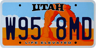 UT license plate W958MD