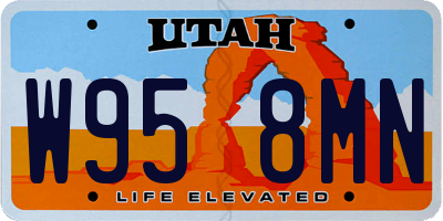 UT license plate W958MN