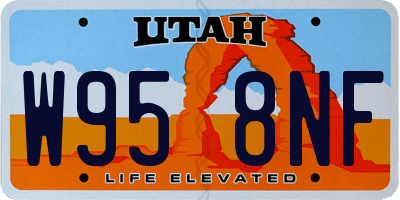 UT license plate W958NF
