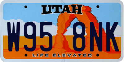 UT license plate W958NK