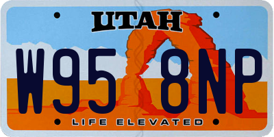 UT license plate W958NP