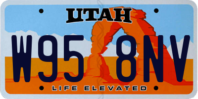 UT license plate W958NV