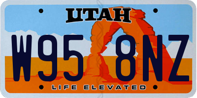 UT license plate W958NZ