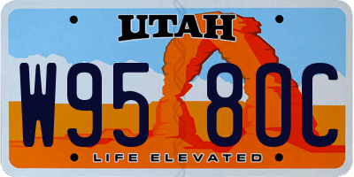 UT license plate W958OC