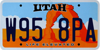 UT license plate W958PA