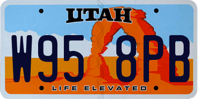 UT license plate W958PB