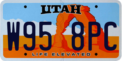 UT license plate W958PC