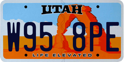 UT license plate W958PE