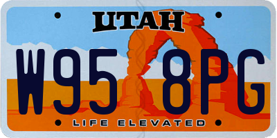 UT license plate W958PG