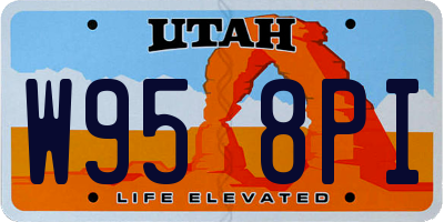 UT license plate W958PI