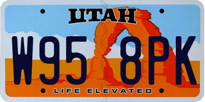 UT license plate W958PK