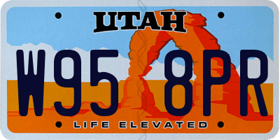 UT license plate W958PR