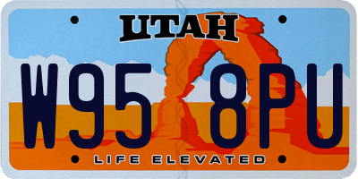UT license plate W958PU