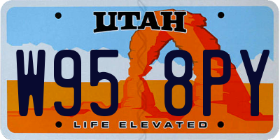UT license plate W958PY
