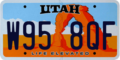 UT license plate W958QF