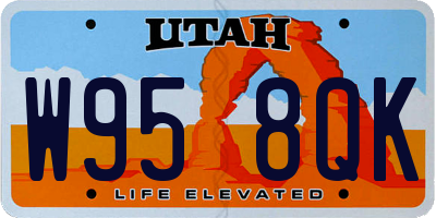 UT license plate W958QK