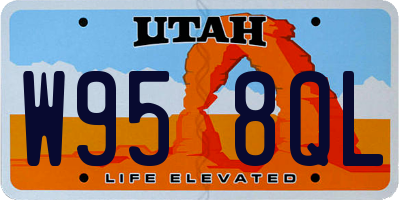 UT license plate W958QL