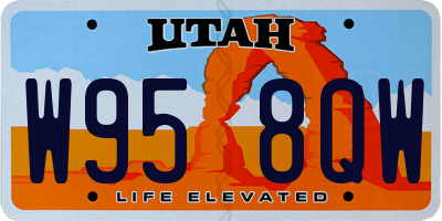 UT license plate W958QW